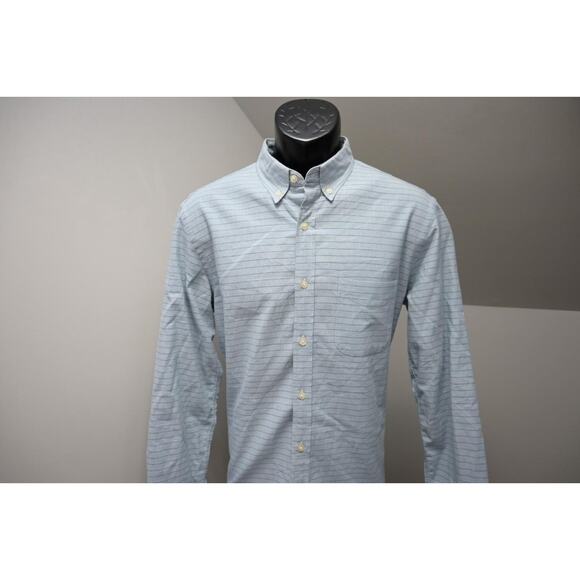 J Crew Button Up Dress Shirt Long Sleeve Slim Fit Striped Casual Mens Sz Medium - Picture 2 of 6